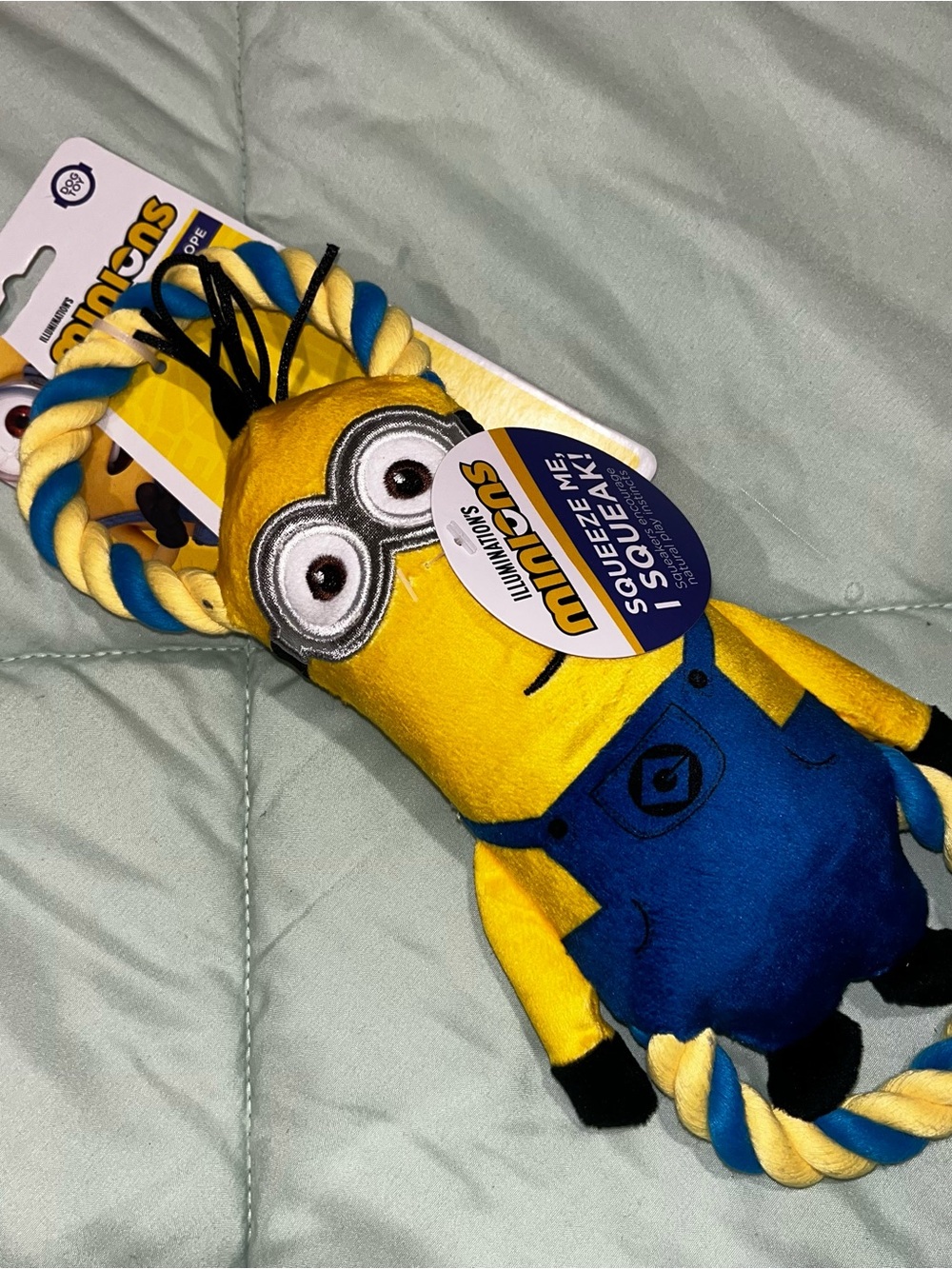 Multipet Minions Rope Tug Kevin Dog Toy 11"